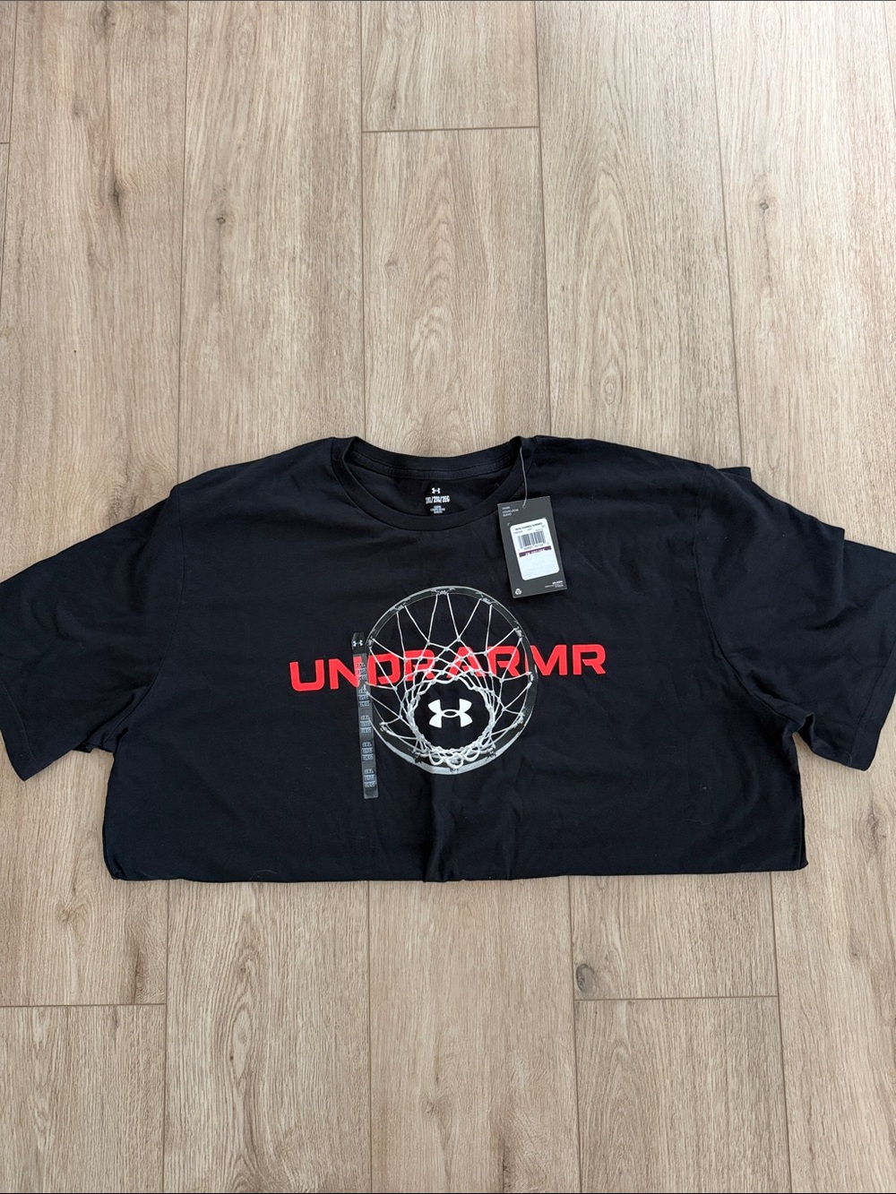 Under Armour Black Short Sleeve Graphic Tee with Red Logo